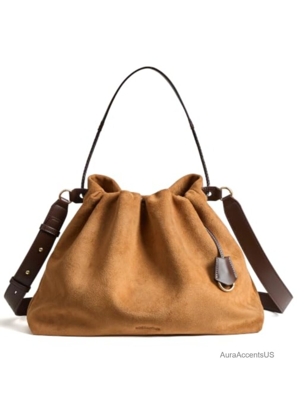 Slouchy Hobo Bag Drawstring Crossbody Shoulder Purse Faux Suede